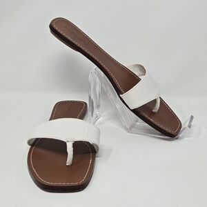 Reformation White Thong Sandal